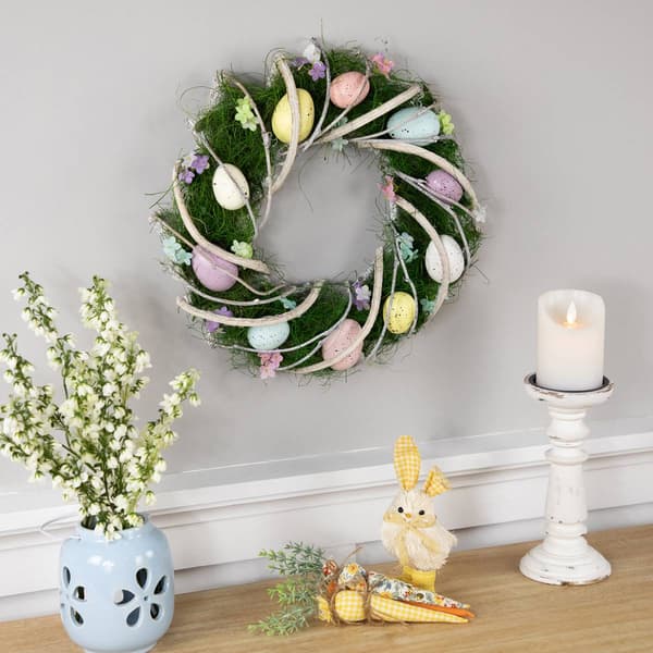Northlight Seasonal Speckled Eggs & Flowers Easter Wreath