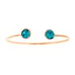 Gold Plated Blue Zircon Austrian Crystal Cuff Bangle Bracelet - image 1