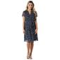 Plus Size MSK Short Sleeve Chiffon Pintuck A-Line Dress-Denim - image 1
