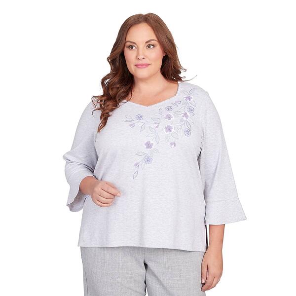 Plus Size Alfred Dunner Isn''t it Romantic Applique Floral Tee - image 