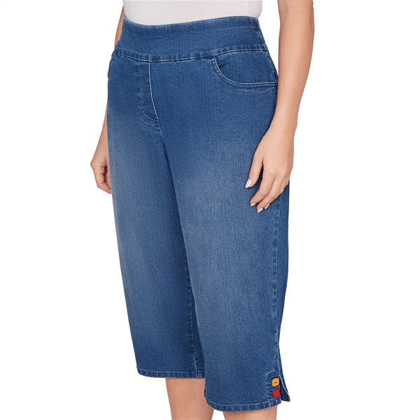 Plus Size Alfred Dunner Port Side Super Stretch Denim Capris