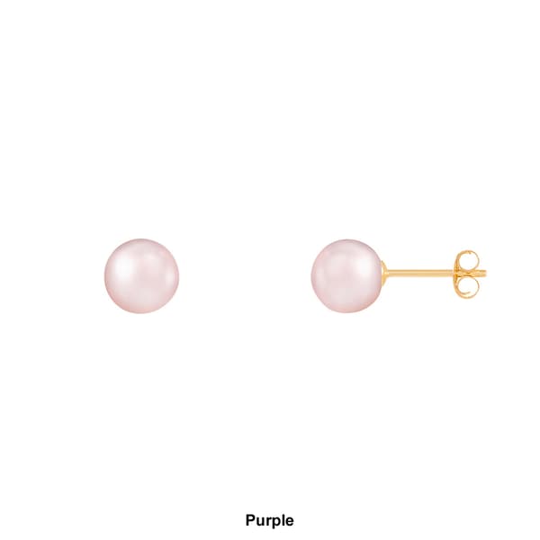 Splendid Pearls 14kt. Gold 6mm Round Pearl Stud Earrings