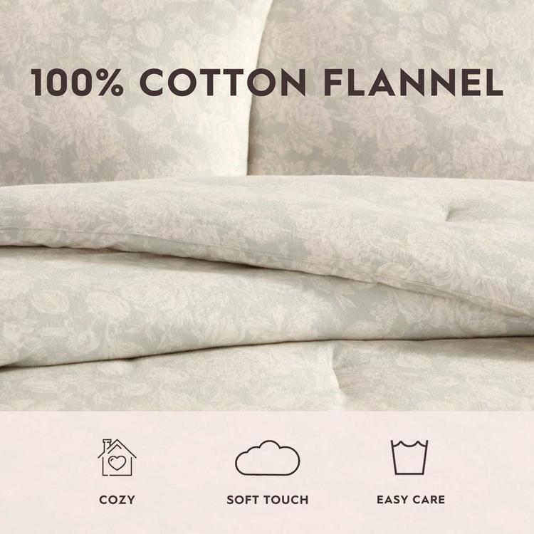 Laura Ashley Meredith Flannel Cotton Comforter Set
