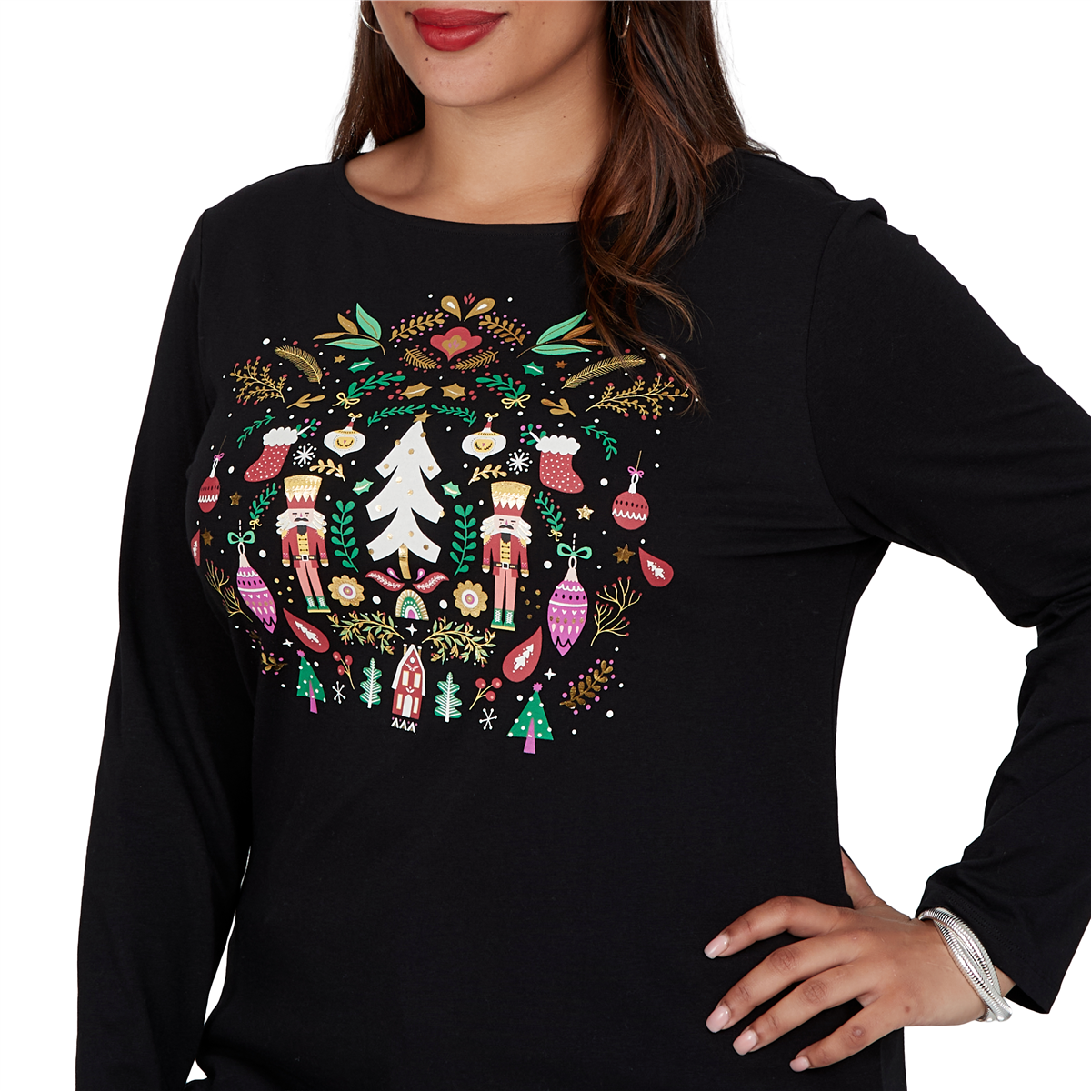 Plus Size Ruby Rd. Happy Holidays Nutcracker Scenic Tee