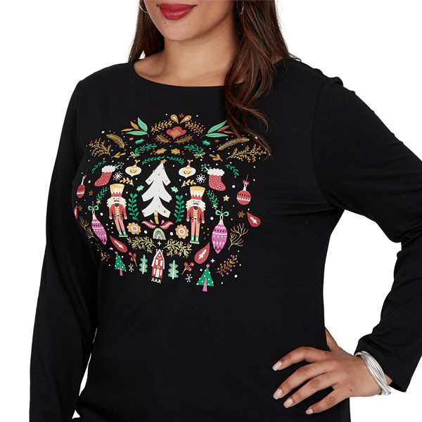 Plus Size Ruby Rd. Happy Holidays Nutcracker Scenic Tee