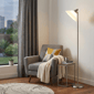 HomeRoots 72in. Silver Floor Lamp with White Plastic Shade - image 1