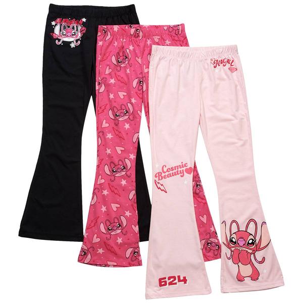 Girls (7-12) Disney Lilo & Stitch 3pk. Angel Flare Pants - image 