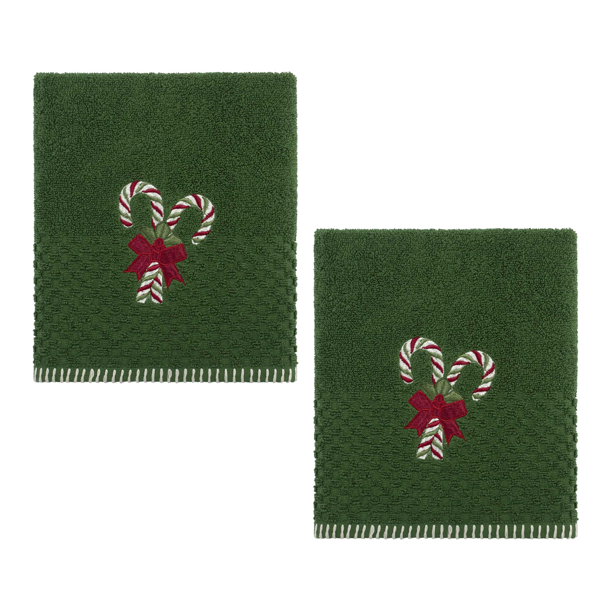 Avanti Candy Cane 2pc. Hand Towel