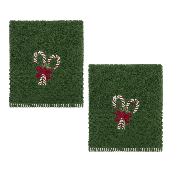 Avanti Candy Cane 2pc. Hand Towel