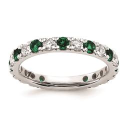 Pure Fire 14kt. White Gold Lab Created Emerald Eternity Band