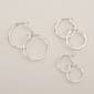 Napier Silver Tone Click-Top Hoop Trio - image 1