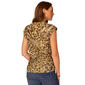 Womens Democracy Cap Sleeve Side Ruch Abstract Blouse - image 2