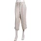 Womens Per Se Wide Leg Stripe Porkchop Pocket Linen Capris - image 1