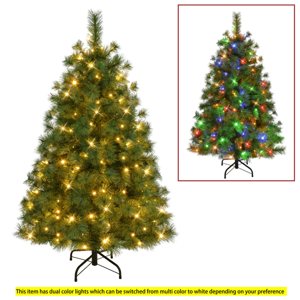 Puleo International 4.5ft. Pre-Lit Colorado Pine Christmas Tree