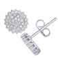 Gianni Argento 1/2ct. Silver Diamond Round Stud Earrings - image 1