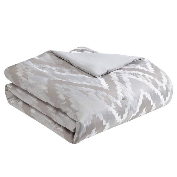 Tahari Home Lilliana 5pc. Light Grey Zigzag Comforter Set