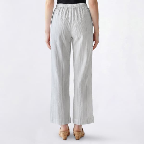 Juniors No Comment Lurex Striped Bead Tie Pants - Blue