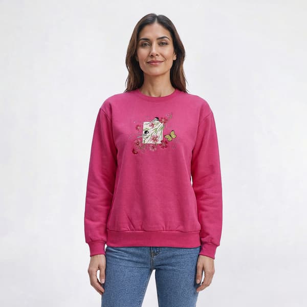Womens Top Stitch by Morning Sun Chickadee Fleece Sweatshirt - image 