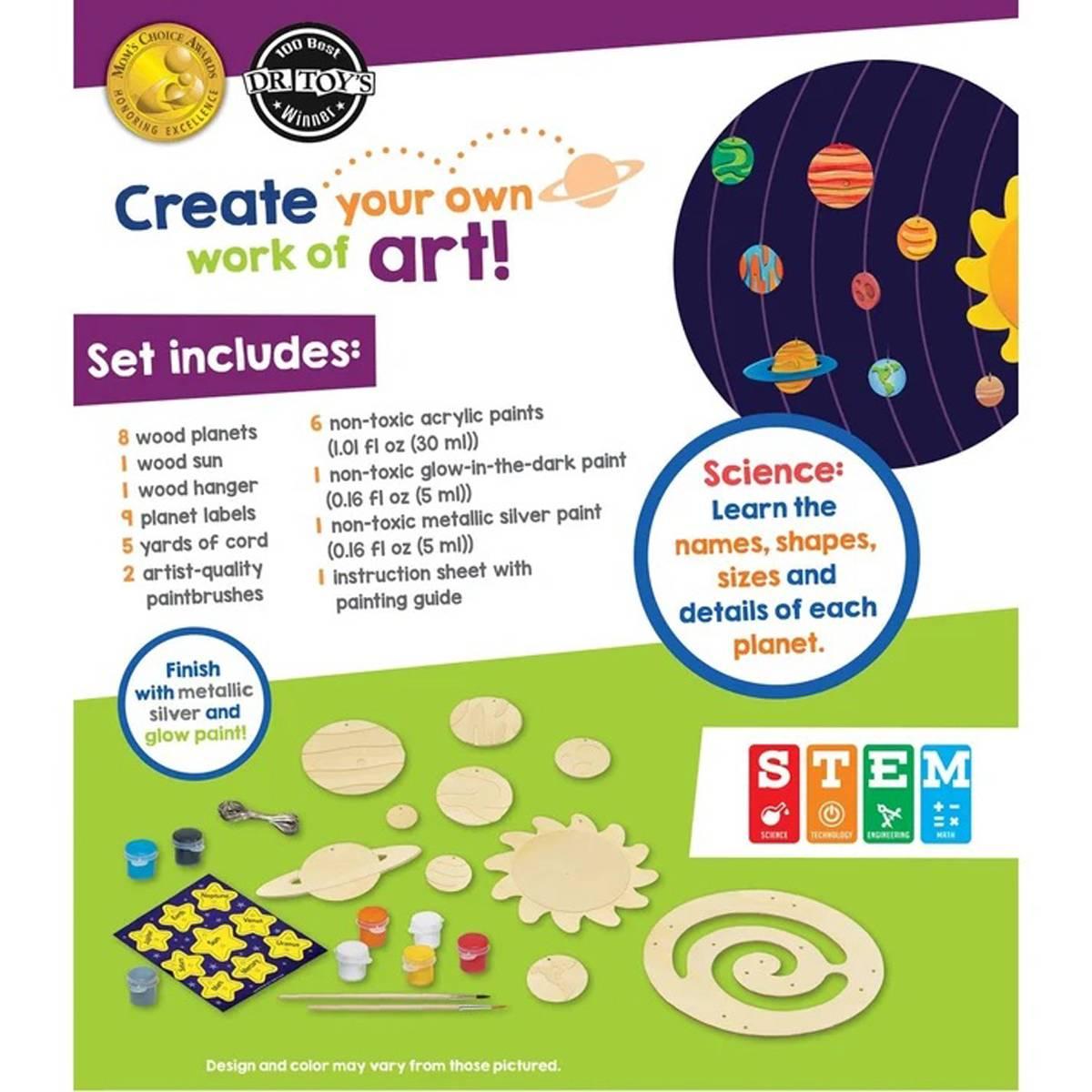 MasterPieces Solar System Mobile Wood Craft & Paint Kit