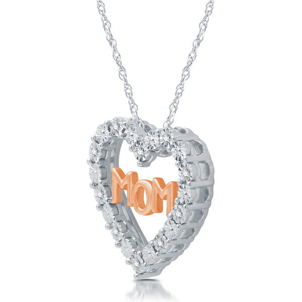 Nova Star&#174;  Rose Gold Lab Grown Diamond Mom Heart Pendant
