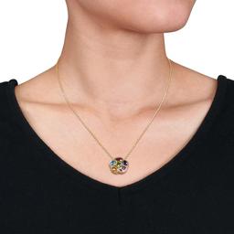 Gemstone Classics™ Rhodolite Blue Topaz Pendant Necklace