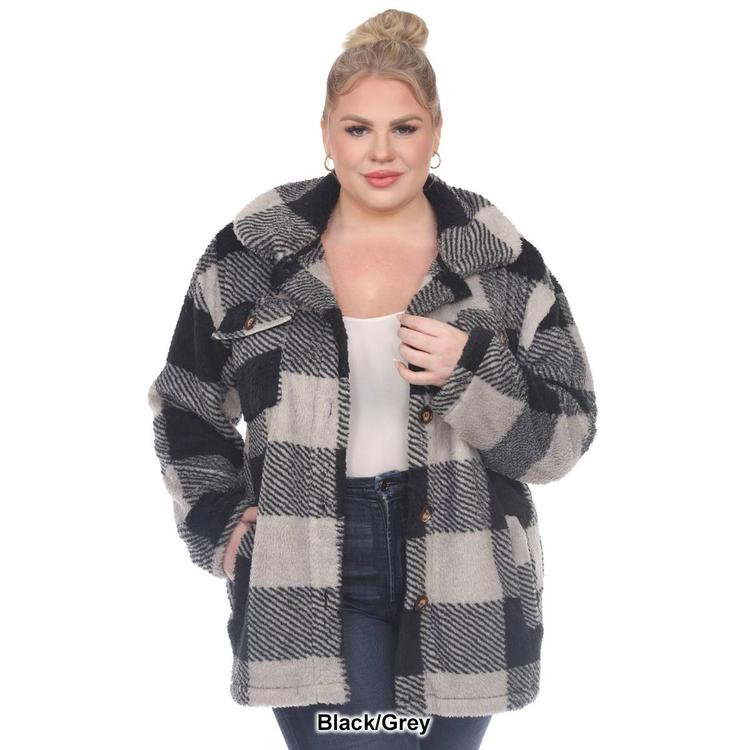Plus Size White Mark Plaid Shacket