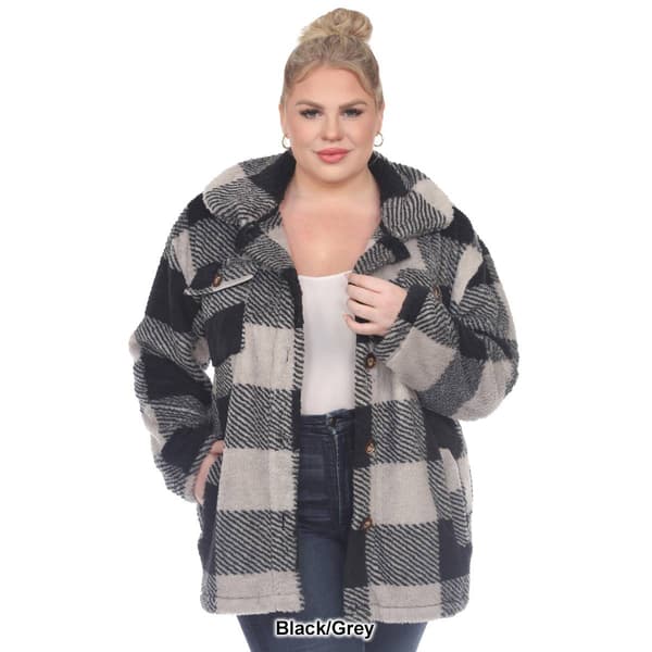 Plus Size White Mark Plaid Shacket