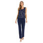 Womens R&M Richards 3 Piece Metallic Flower Pant Suit - image 4
