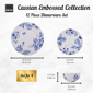 222 Fifth Cassian Embossed Toile Blue 12pc. Dinnerware Set - image 7