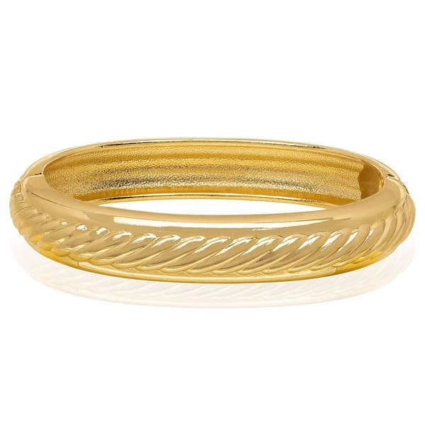 14kt. Gold Plated Hinge Swirl Bangle Bracelet - image 