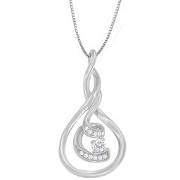 Espira White Gold 1/8ctw. Layered Spiral Pendant Necklace