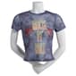 Juniors No Comment Rock &amp; Roses Mesh Graphic Baby Tee - image 1