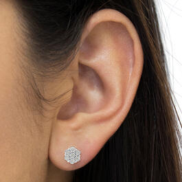Diamond Classics&#8482; 1/2ctw. Rose-Cut Diamond Floral Earrings