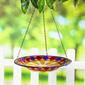Evergreen 14in. Tiffany Glass Hanging Bird Bath - image 2