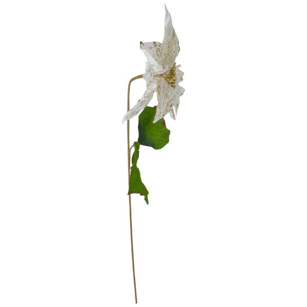 Northlight 24in. White & Gold Artificial Christmas Poinsettia