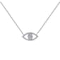 Sterling Silver Cubic Zirconia Evil Eye Necklace - image 1