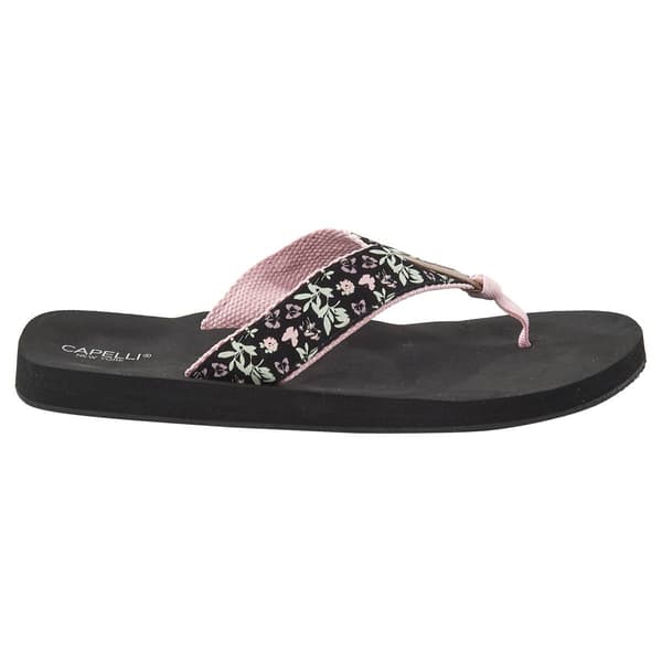 Womens Capelli New York Butterfly Floral Flip Flops