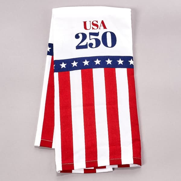 USA  Vertical Stripe Dual Kitchen Towel - image 