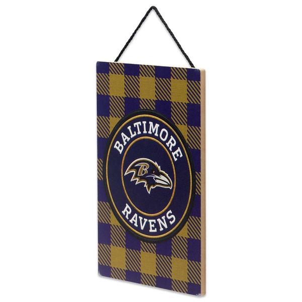 Open Road Ravens Plaid Hanging Wood Wall Decor