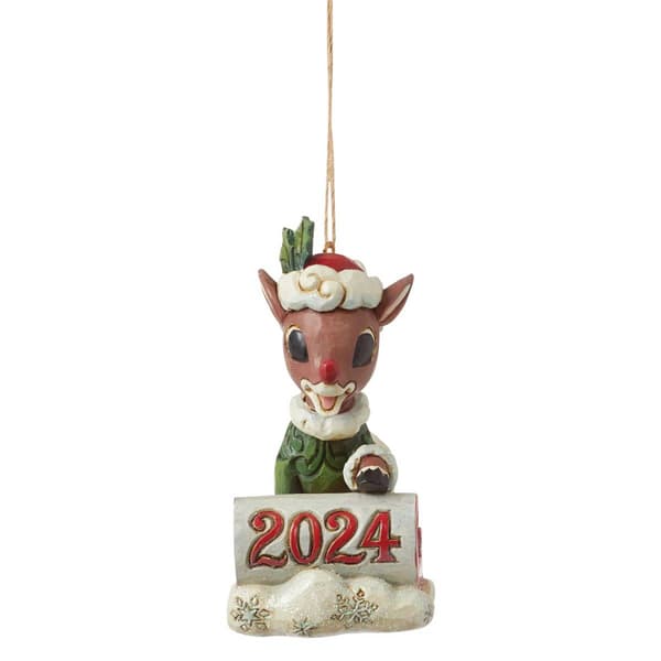 Jim Shore Dated 2024 Sledding Rudolph Ornament
