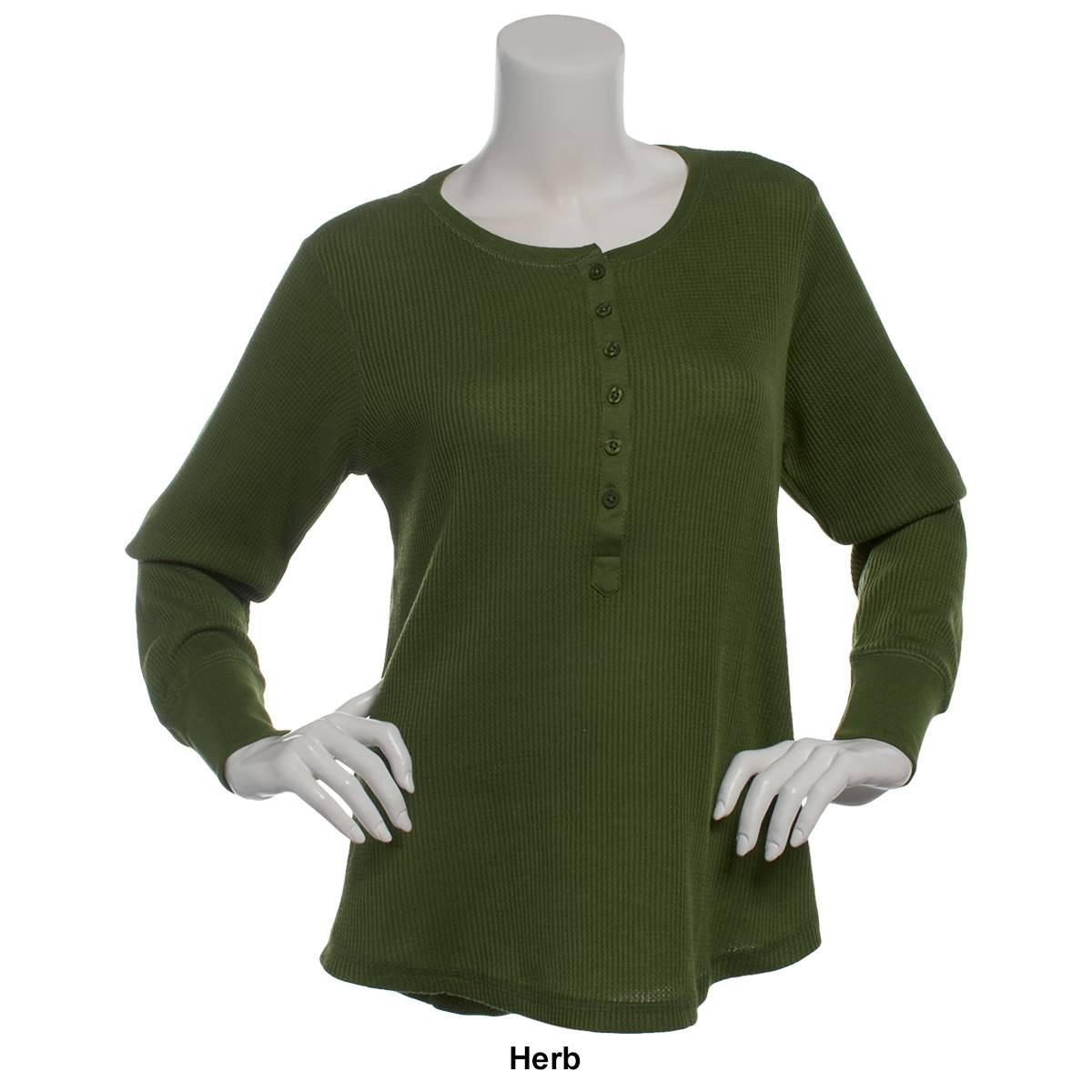 Womens Starting Point Long Sleeve Thermal Henley