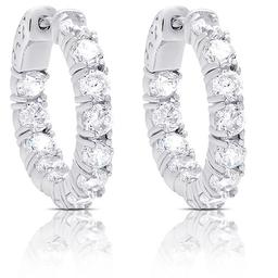 Sterling Silver Cubic Zirconia Hoop Earrings