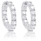 Sterling Silver Cubic Zirconia Hoop Earrings - image 1