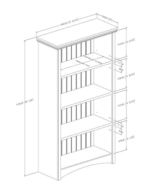 South Shore 4-Shelf Bookcase - Pure White