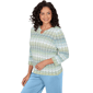 Petite Alfred Dunner St. Augustine Wavy Stripe Pointelle Sweater - image 3