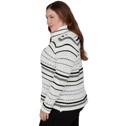 Plus Size Hearts of Palm Wrapped in Rubies Stripe Sweater