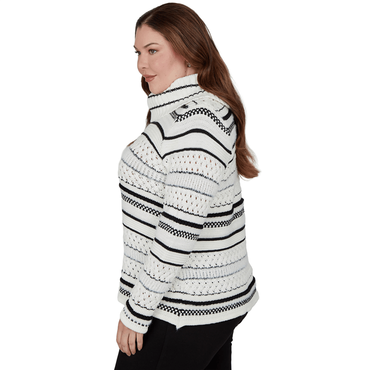 Plus Size Hearts of Palm Wrapped in Rubies Stripe Sweater