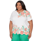 Plus Size Alfred Dunner Resort Living Floral Scallop Hem Blouse - image 3