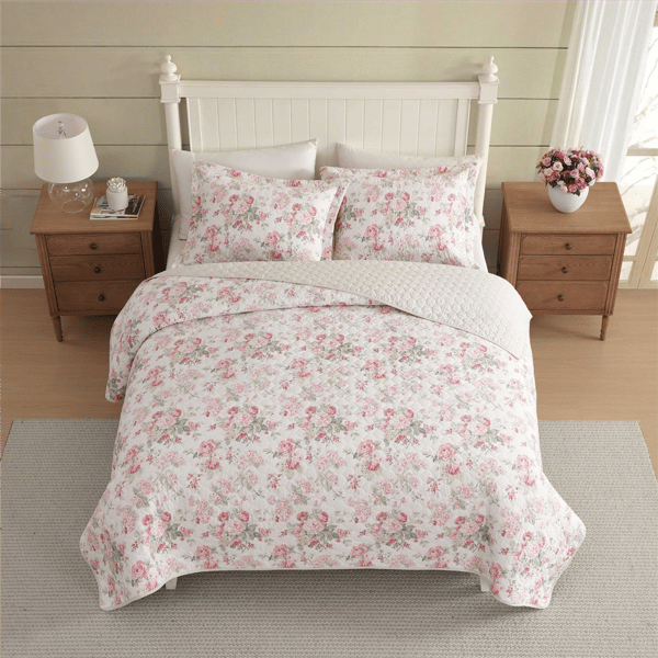 Laura Ashley Rosemoore Reversible Reversible Qulit Set