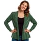 Petite 89th & Madison Long Sleeve Mixed Ribbed Peplum Cardigan - image 1